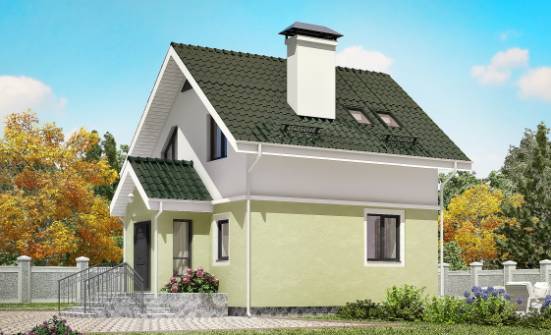 070-001-П Проект двухэтажного дома мансардой, уютный загородный дом из газобетона Тольятти | Проекты домов от House Expert