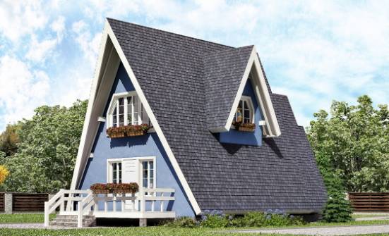 100-002-П Проект двухэтажного дома мансардой, небольшой коттедж из дерева Тольятти | Проекты домов от House Expert