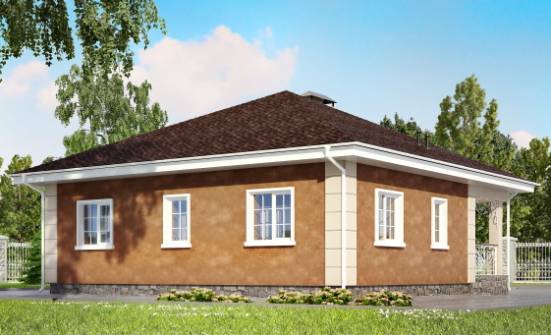 100-001-Л Проект одноэтажного дома, простой дом из газосиликатных блоков Тольятти | Проекты одноэтажных домов от House Expert