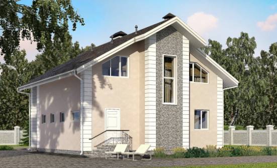 150-002-П Проект двухэтажного дома мансардный этаж и гаражом, небольшой дом из твинблока Тольятти | Проекты домов от House Expert