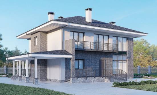 250-004-Л Проект двухэтажного дома, современный домик из газосиликатных блоков Тольятти | Проекты домов от House Expert