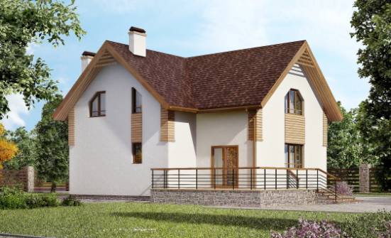 150-009-П  Проект двухэтажного дома мансардный этаж, доступный коттедж из газобетона Тольятти | Проекты домов от House Expert