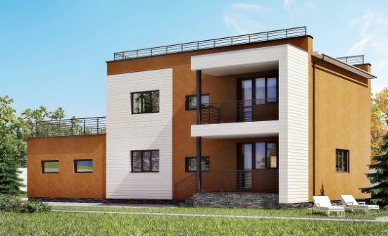 180-012-П Проект двухэтажного дома и гаражом, красивый домик из кирпича Тольятти | Проекты домов от House Expert