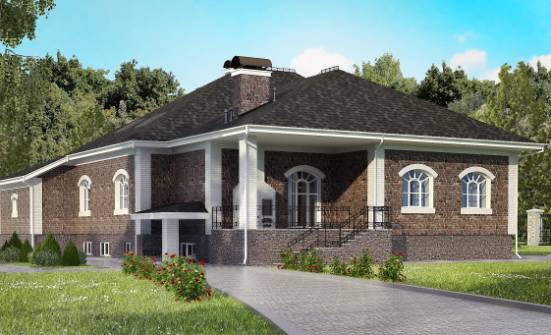 490-001-П Проект трехэтажного дома с мансардой, гараж, большой домик из кирпича Тольятти | Проекты домов от House Expert