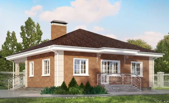 100-001-Л Проект одноэтажного дома, простой дом из газосиликатных блоков Тольятти | Проекты домов от House Expert