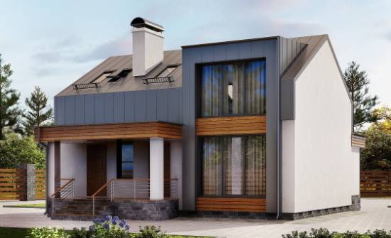 120-004-П Проект двухэтажного дома с мансардным этажом, доступный загородный дом из газосиликатных блоков Тольятти | Проекты домов от House Expert