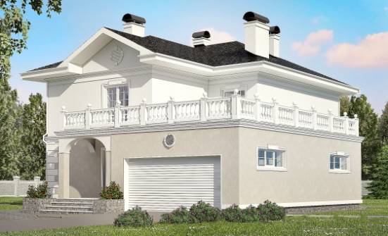340-002-П Проект двухэтажного дома и гаражом, огромный коттедж из кирпича Тольятти | Проекты домов от House Expert