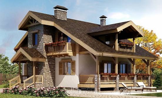 150-004-П Проект двухэтажного дома мансардный этаж, бюджетный домик из блока Тольятти | Проекты домов от House Expert