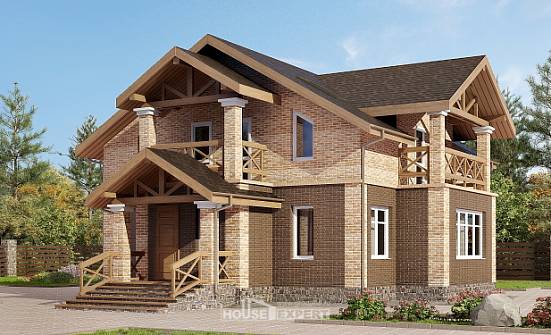 160-014-П Проект двухэтажного дома, красивый домик из блока Тольятти | Проекты домов от House Expert