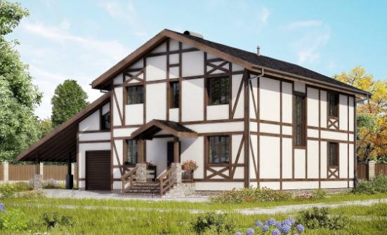 250-002-Л Проект двухэтажного дома мансардой, гараж, простой дом из кирпича Тольятти | Проекты домов от House Expert