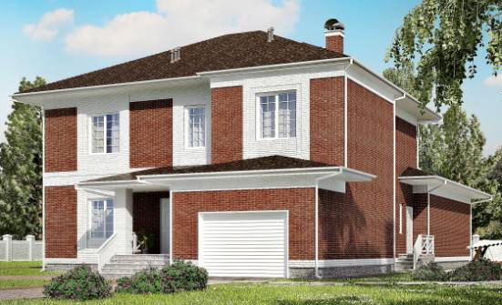 315-001-П Проект двухэтажного дома, гараж, большой домик из кирпича Тольятти | Проекты домов от House Expert