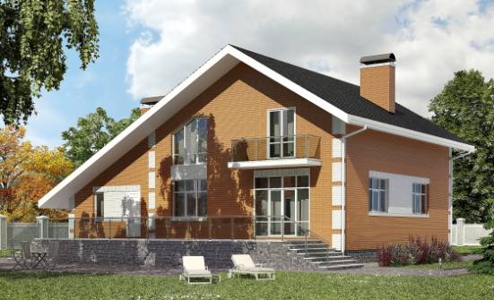 190-006-П Проект двухэтажного дома с мансардой и гаражом, простой домик из газобетона Тольятти | Проекты домов от House Expert