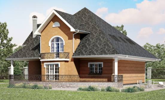 310-001-П Проект двухэтажного дома с мансардой, огромный домик из керамзитобетонных блоков Тольятти | Проекты домов от House Expert