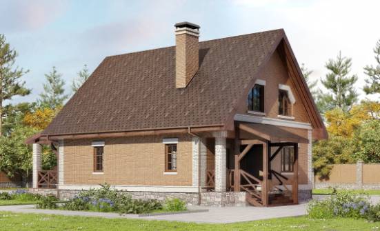 160-011-Л Проект двухэтажного дома с мансардой, экономичный домик из арболита Тольятти | Проекты домов от House Expert