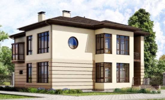 300-006-П Проект двухэтажного дома и гаражом, уютный коттедж из кирпича Тольятти | Проекты домов от House Expert