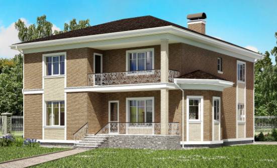 335-002-П Проект двухэтажного дома, гараж, уютный коттедж из кирпича Тольятти | Проекты домов от House Expert