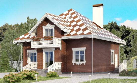 155-003-Л Проект двухэтажного дома с мансардой, гараж, экономичный загородный дом из пеноблока Тольятти | Проекты домов от House Expert
