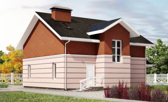 155-009-Л Проект двухэтажного дома с мансардой, компактный домик из газобетона Тольятти | Проекты домов от House Expert