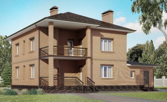 245-003-Л Проект двухэтажного дома, гараж, красивый домик из кирпича Тольятти | Проекты домов от House Expert