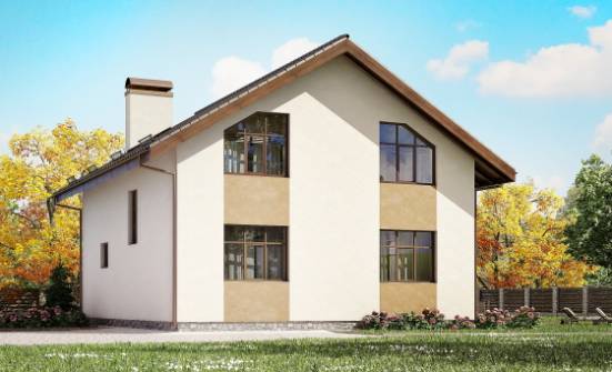 170-002-П Проект двухэтажного дома с мансардой, недорогой загородный дом из теплоблока Тольятти | Проекты домов от House Expert