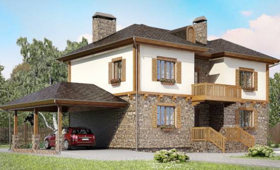 155-006-Л Проект двухэтажного дома, гараж, уютный дом из блока Тольятти | Проекты домов от House Expert