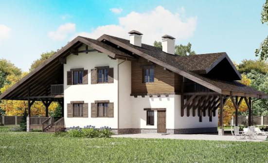 270-001-Л Проект двухэтажного дома с мансардой и гаражом, простой домик из кирпича Тольятти | Проекты домов от House Expert