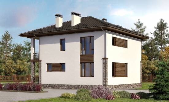 170-005-П Проект двухэтажного дома, экономичный коттедж из блока Тольятти | Проекты домов от House Expert