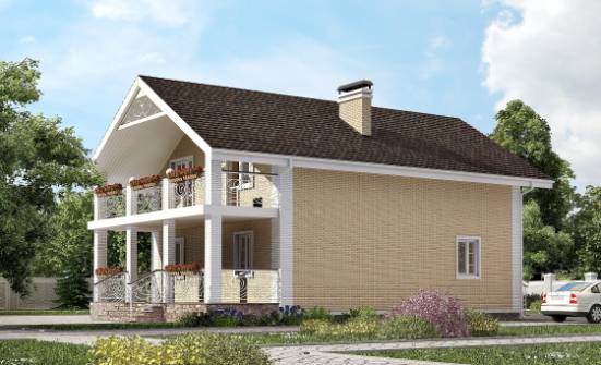 150-007-Л Проект двухэтажного дома с мансардным этажом, уютный дом из газосиликатных блоков Тольятти | Проекты домов от House Expert
