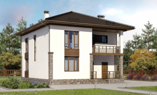 170-005-П Проект двухэтажного дома, экономичный коттедж из блока Тольятти | Проекты домов от House Expert