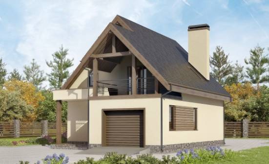 120-005-Л Проект двухэтажного дома мансардой и гаражом, классический домик из блока Тольятти | Проекты домов от House Expert
