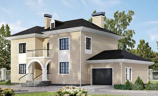 180-006-П Проект двухэтажного дома и гаражом, современный домик из кирпича Тольятти | Проекты домов от House Expert