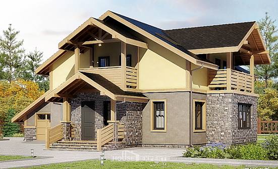 180-011-П Проект двухэтажного дома с мансардным этажом и гаражом, простой домик из пеноблока Тольятти | Проекты домов от House Expert