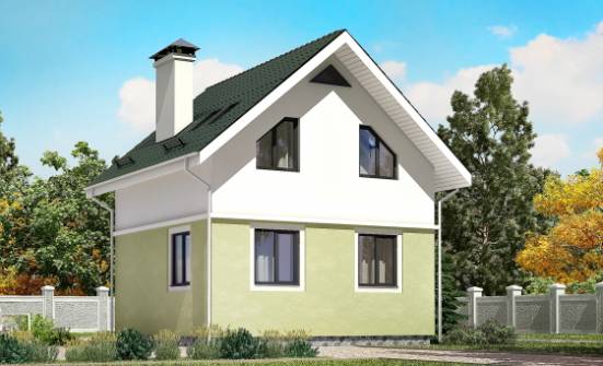 070-001-П Проект двухэтажного дома мансардой, уютный загородный дом из газобетона Тольятти | Проекты домов от House Expert