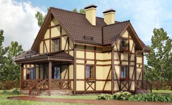 160-003-П Проект двухэтажного дома с мансардой, доступный загородный дом из поризованных блоков Тольятти | Проекты домов от House Expert