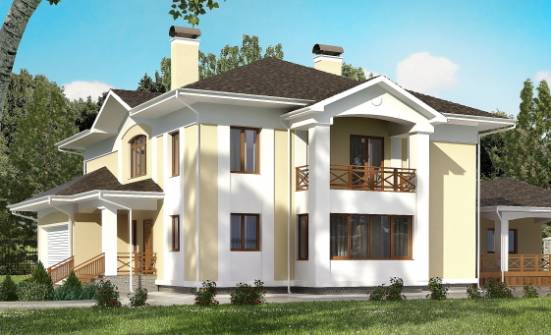 375-002-Л Проект двухэтажного дома, гараж, современный загородный дом из кирпича Тольятти | Проекты домов от House Expert