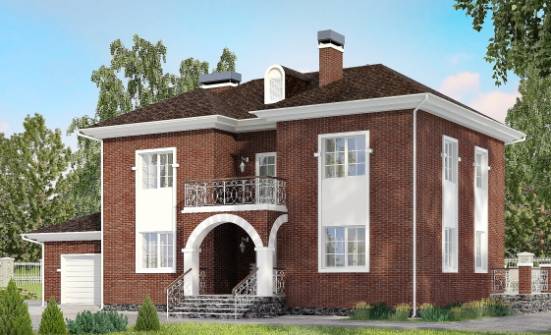180-006-Л Проект двухэтажного дома, гараж, просторный загородный дом из кирпича Тольятти | Проекты домов от House Expert