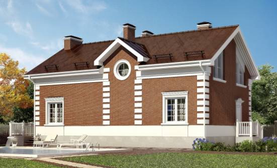 160-009-П Проект двухэтажного дома мансардный этаж, компактный загородный дом из газосиликатных блоков Тольятти | Проекты домов от House Expert