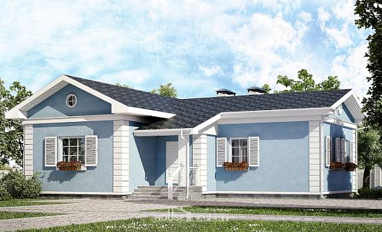 090-004-П Проект одноэтажного дома, небольшой домик из газосиликатных блоков Тольятти | Проекты домов от House Expert