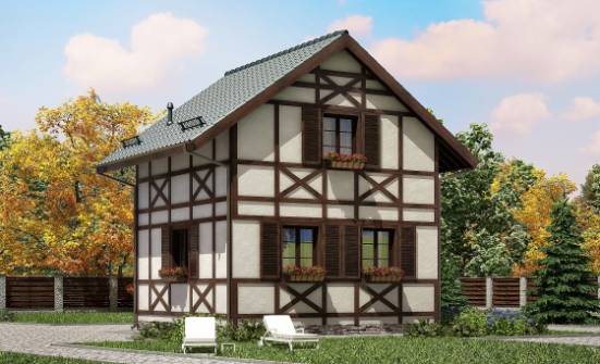 060-002-П Проект двухэтажного дома с мансардой, миниатюрный домик из бревен Тольятти | Проекты домов от House Expert