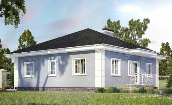 100-001-П Проект одноэтажного дома, бюджетный коттедж из газобетона Тольятти | Проекты одноэтажных домов от House Expert