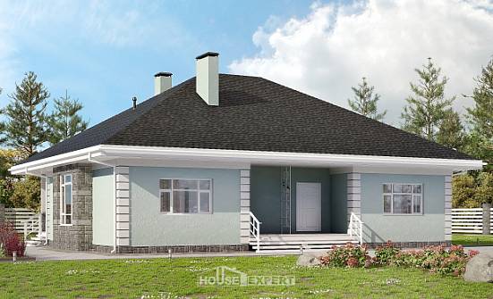 135-003-Л Проект одноэтажного дома, простой коттедж из бризолита Тольятти | Проекты домов от House Expert
