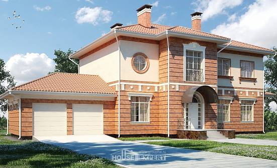 285-001-Л Проект двухэтажного дома и гаражом, уютный коттедж из кирпича Тольятти | Проекты домов от House Expert