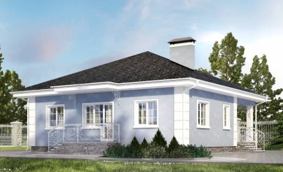 100-001-П Проект одноэтажного дома, бюджетный коттедж из газобетона Тольятти | Проекты домов от House Expert