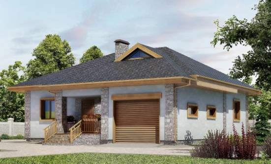 130-006-П Проект одноэтажного дома, гараж, доступный дом из керамзитобетонных блоков Тольятти | Проекты домов от House Expert
