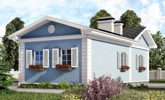 090-004-П Проект одноэтажного дома, небольшой домик из газосиликатных блоков Тольятти | Проекты одноэтажных домов от House Expert