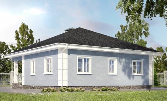 100-001-П Проект одноэтажного дома, бюджетный коттедж из газобетона Тольятти | Проекты одноэтажных домов от House Expert