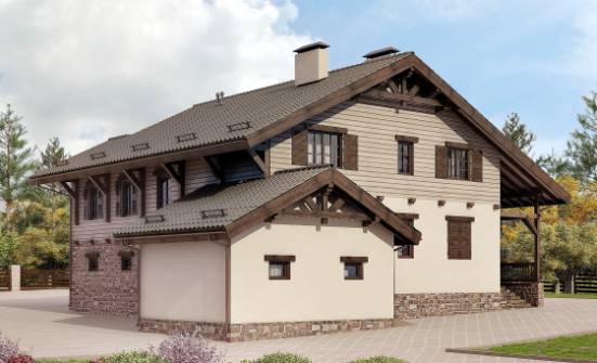 255-002-П Проект двухэтажного дома мансардой, гараж, красивый коттедж из бризолита Тольятти | Проекты домов от House Expert