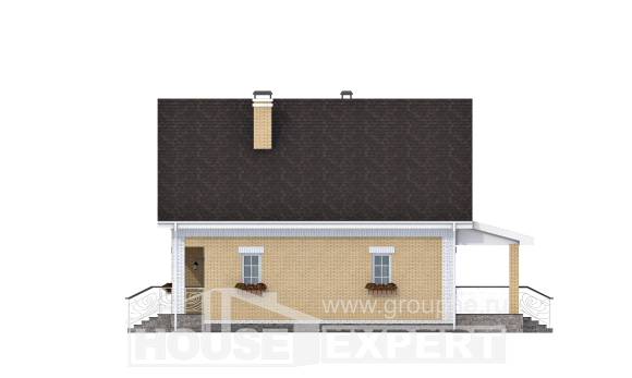 130-004-П Проект двухэтажного дома мансардный этаж, экономичный дом из поризованных блоков, Тольятти