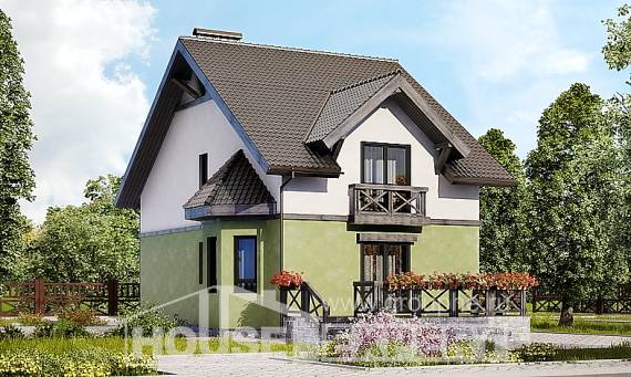 120-003-П Проект двухэтажного дома с мансардным этажом, недорогой домик из поризованных блоков Тольятти, House Expert