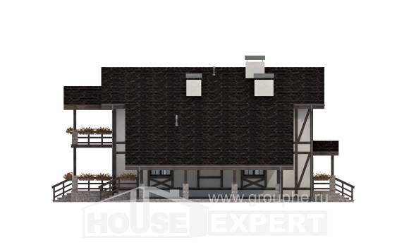 250-002-Л Проект двухэтажного дома с мансардным этажом, гараж, красивый коттедж из кирпича Тольятти, House Expert